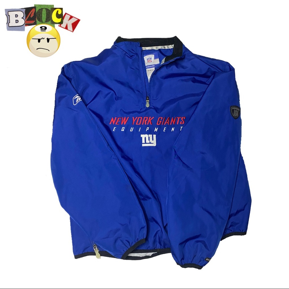 2005-06 NEW YORK GIANTS REEBOK 1/4 ZIP WINDBREAKER JACKET